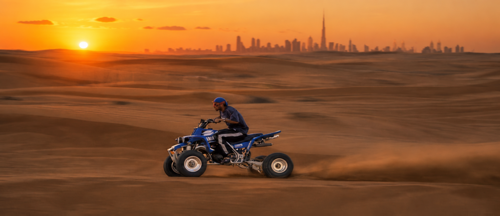 Quadrennen mit Skyline Dubai, Photography Rüdiger Schulze